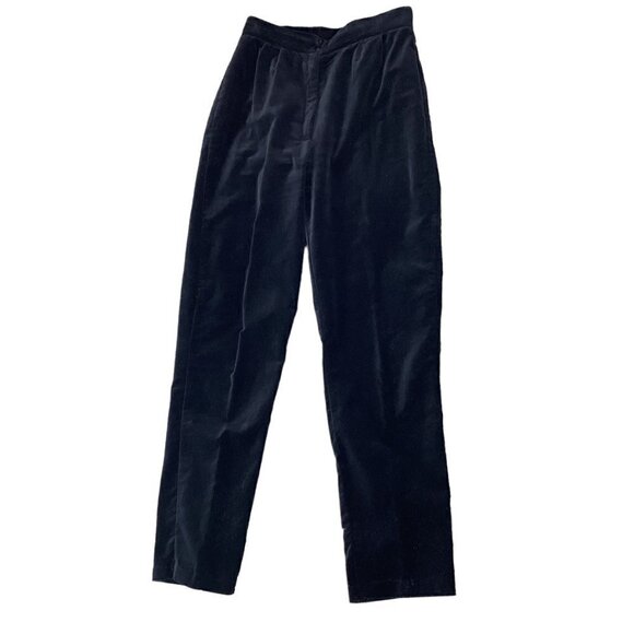 VTG Black Velvet Trouser Pants 80% Wool 20% Nylon by Panther Jr Sz 9 #10S - Picture 5 of 7